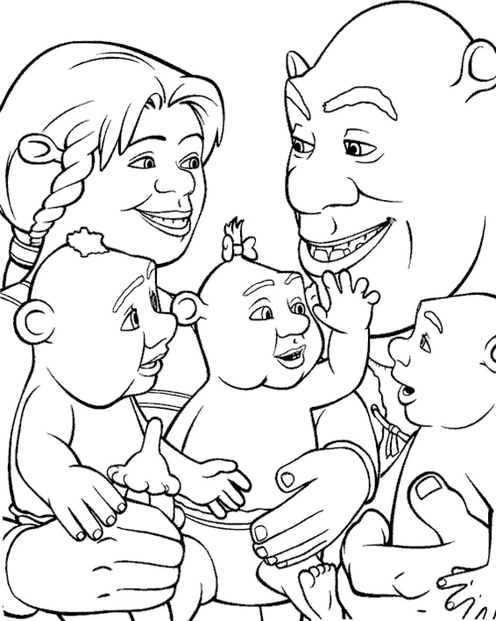 Çocuklar İçin Shrek Boyama Sayfaları 