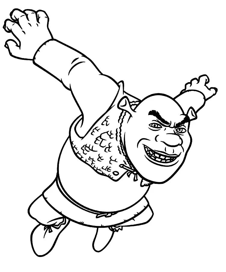 Çocuklar İçin Shrek Boyama Sayfaları 