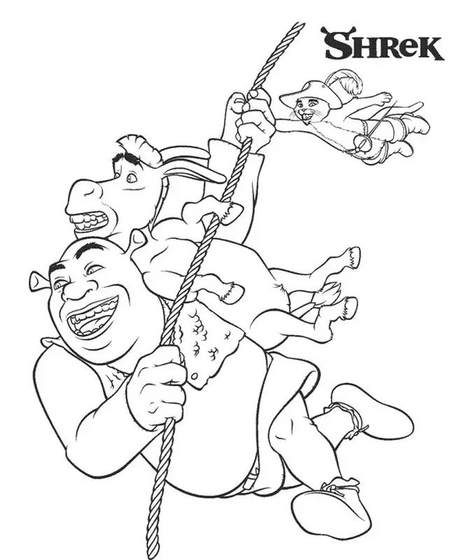 Çocuklar İçin Shrek Boyama Sayfaları 