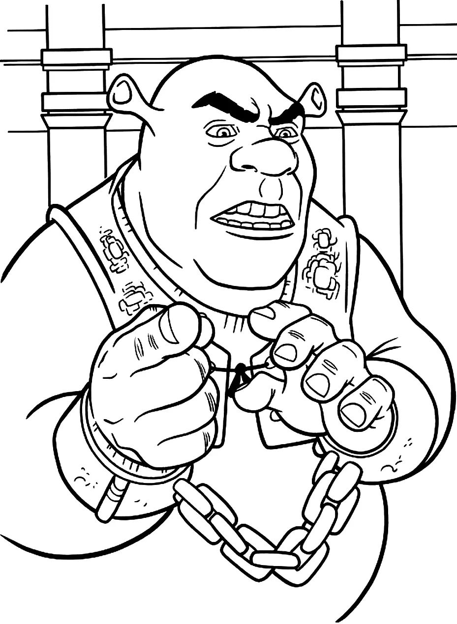 Çocuklar İçin Shrek Boyama Sayfaları 