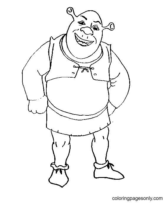 Çocuklar İçin Shrek Boyama Sayfaları 