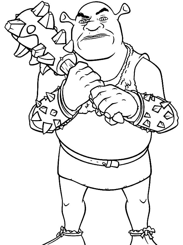 Çocuklar İçin Shrek Boyama Sayfaları 