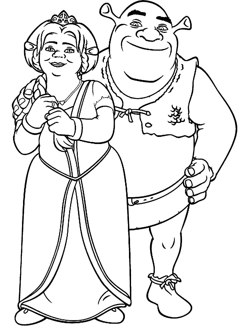Çocuklar İçin Shrek Boyama Sayfaları 