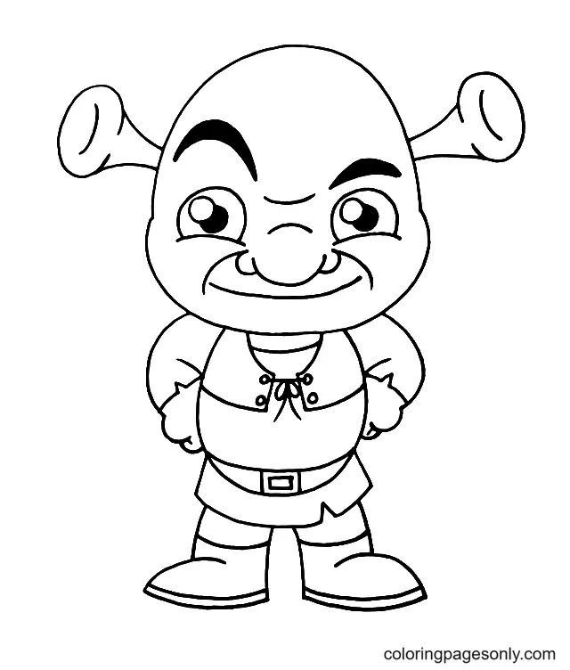 Çocuklar İçin Shrek Boyama Sayfaları 