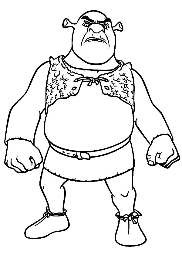 Çocuklar İçin Shrek Boyama Sayfaları 