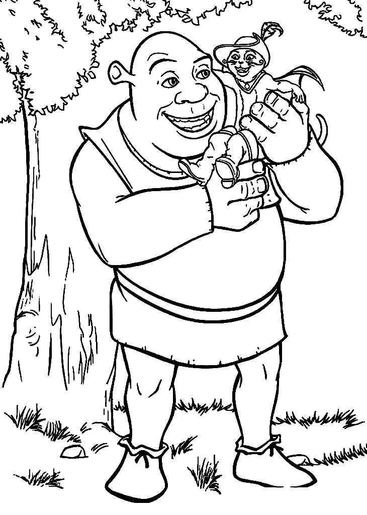 Çocuklar İçin Shrek Boyama Sayfaları 