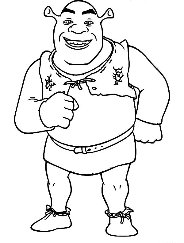 Çocuklar İçin Shrek Boyama Sayfaları 