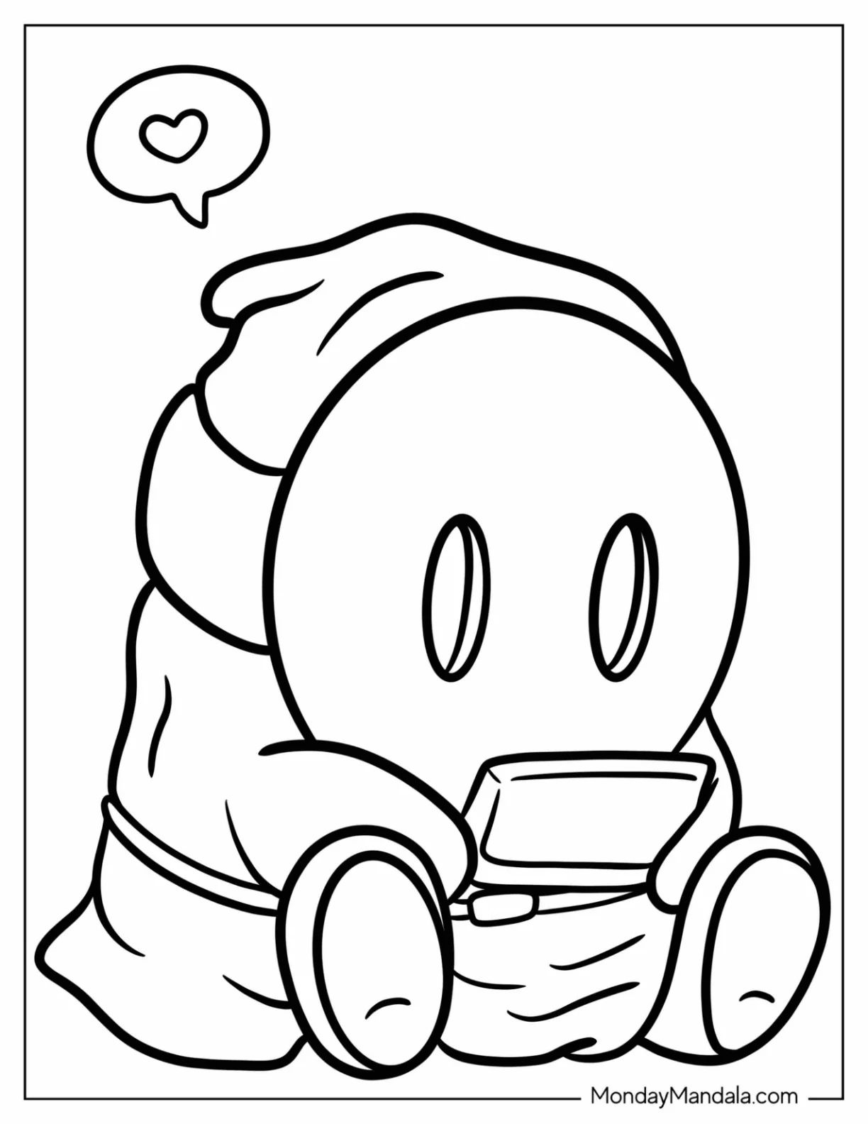 Çocuklar İçin Shy Guy-Utangaç Adam Boyama Sayfaları 