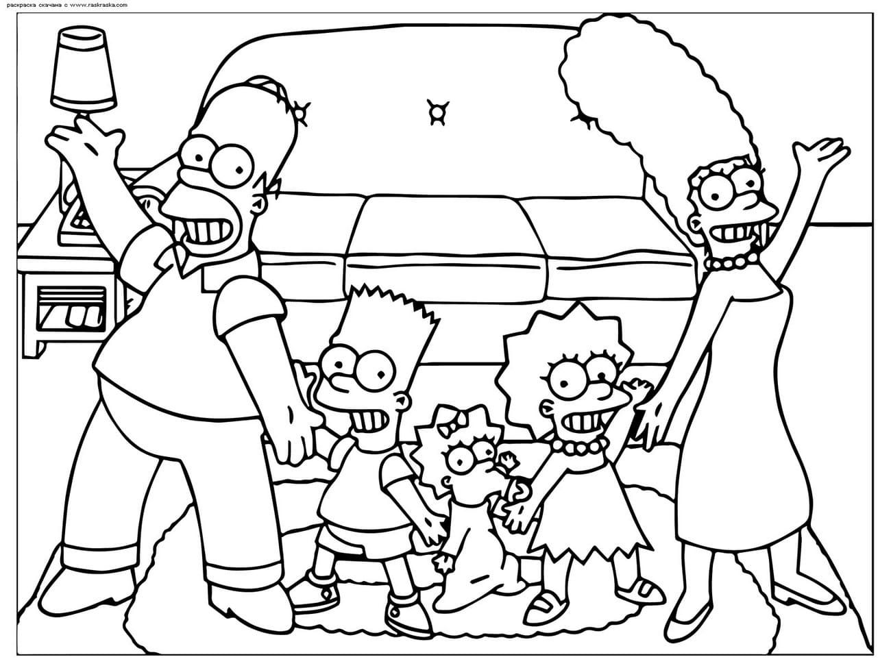 Çocuklar İçin Simpsonlar Boyama Sayfaları 