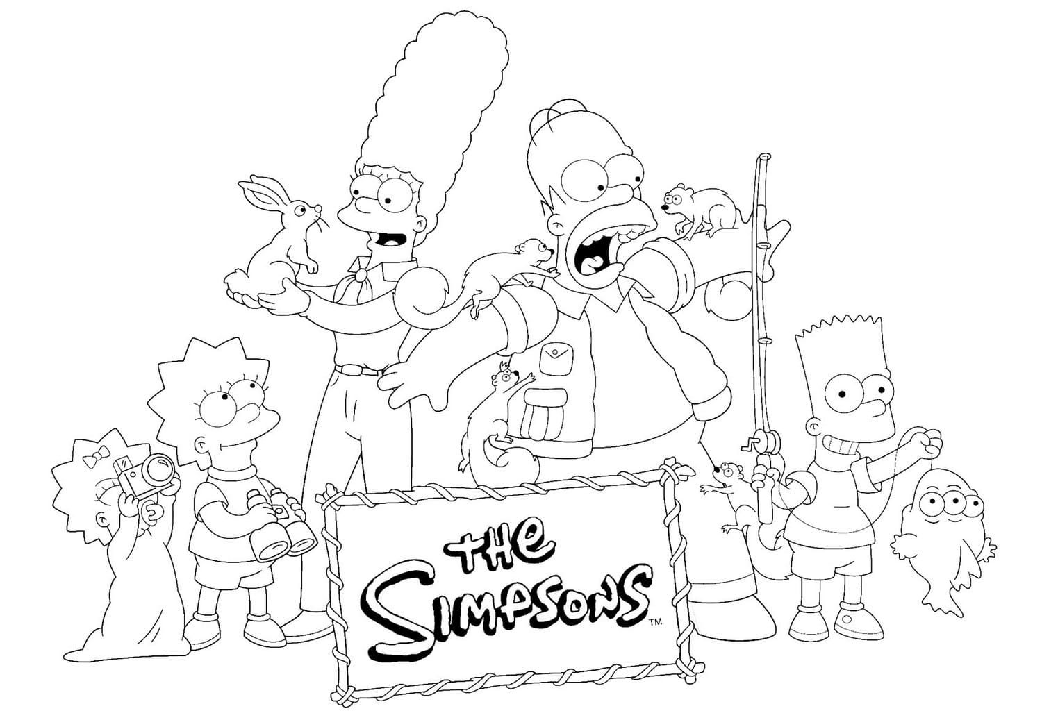 Çocuklar İçin Simpsonlar Boyama Sayfaları 