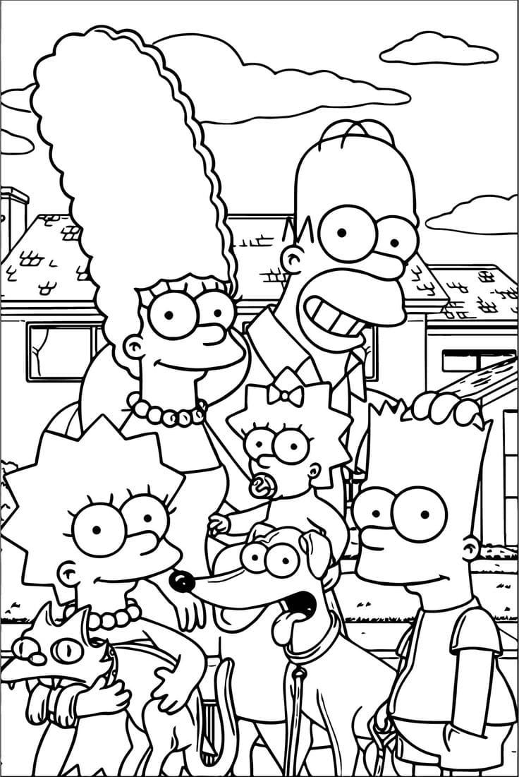 Çocuklar İçin Simpsonlar Boyama Sayfaları 