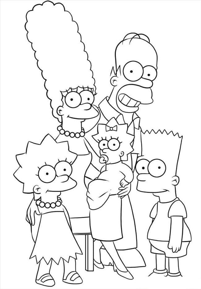 Çocuklar İçin Simpsonlar Boyama Sayfaları 