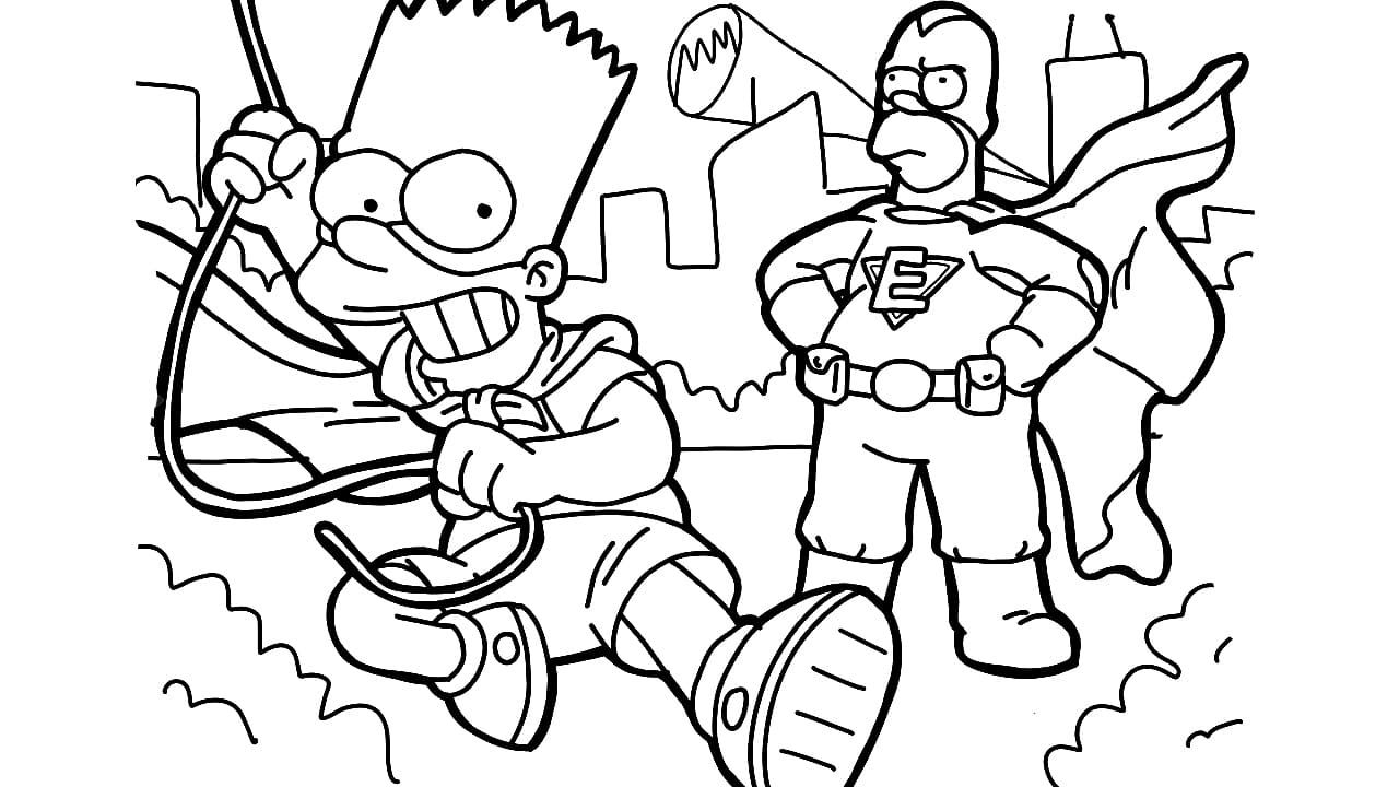 Çocuklar İçin Simpsonlar Boyama Sayfaları 