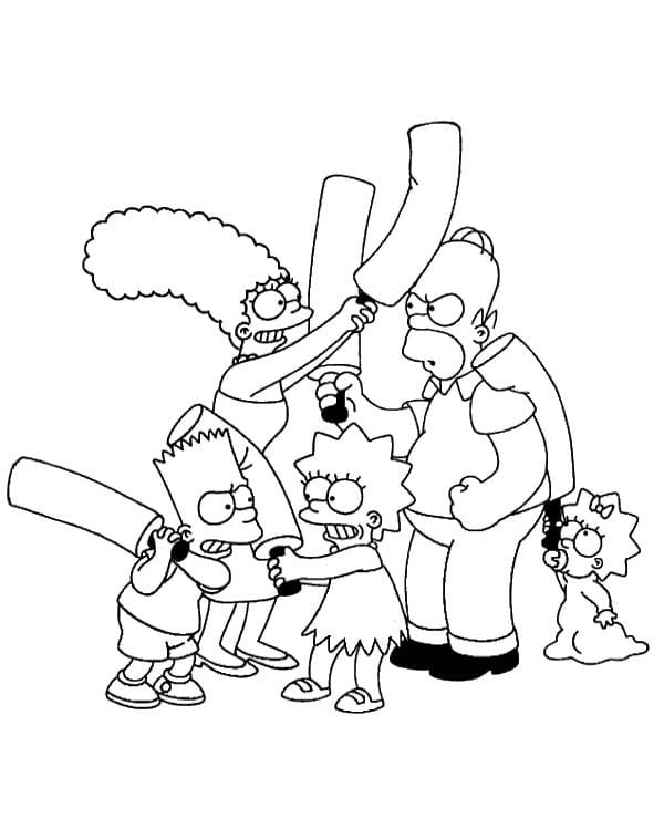 Çocuklar İçin Simpsonlar Boyama Sayfaları 