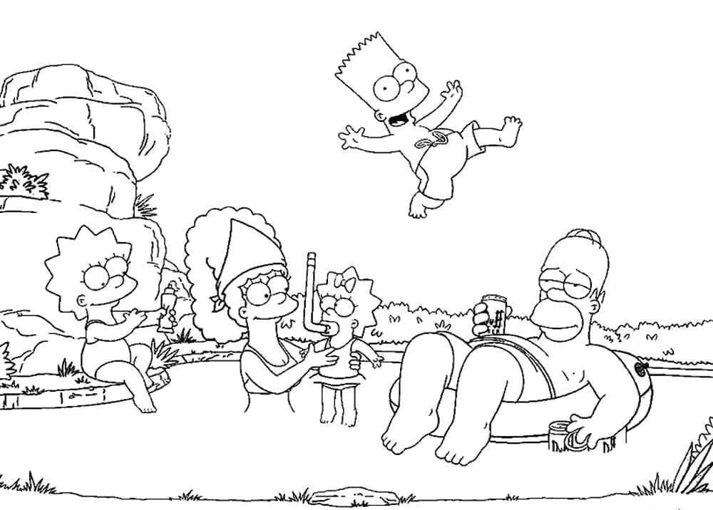 Çocuklar İçin Simpsonlar Boyama Sayfaları 