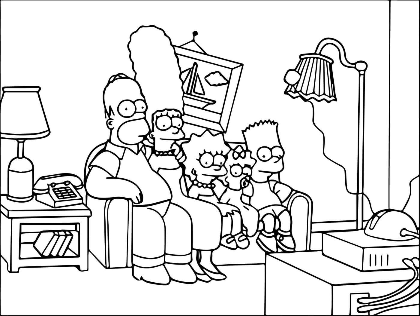 Çocuklar İçin Simpsonlar Boyama Sayfaları 