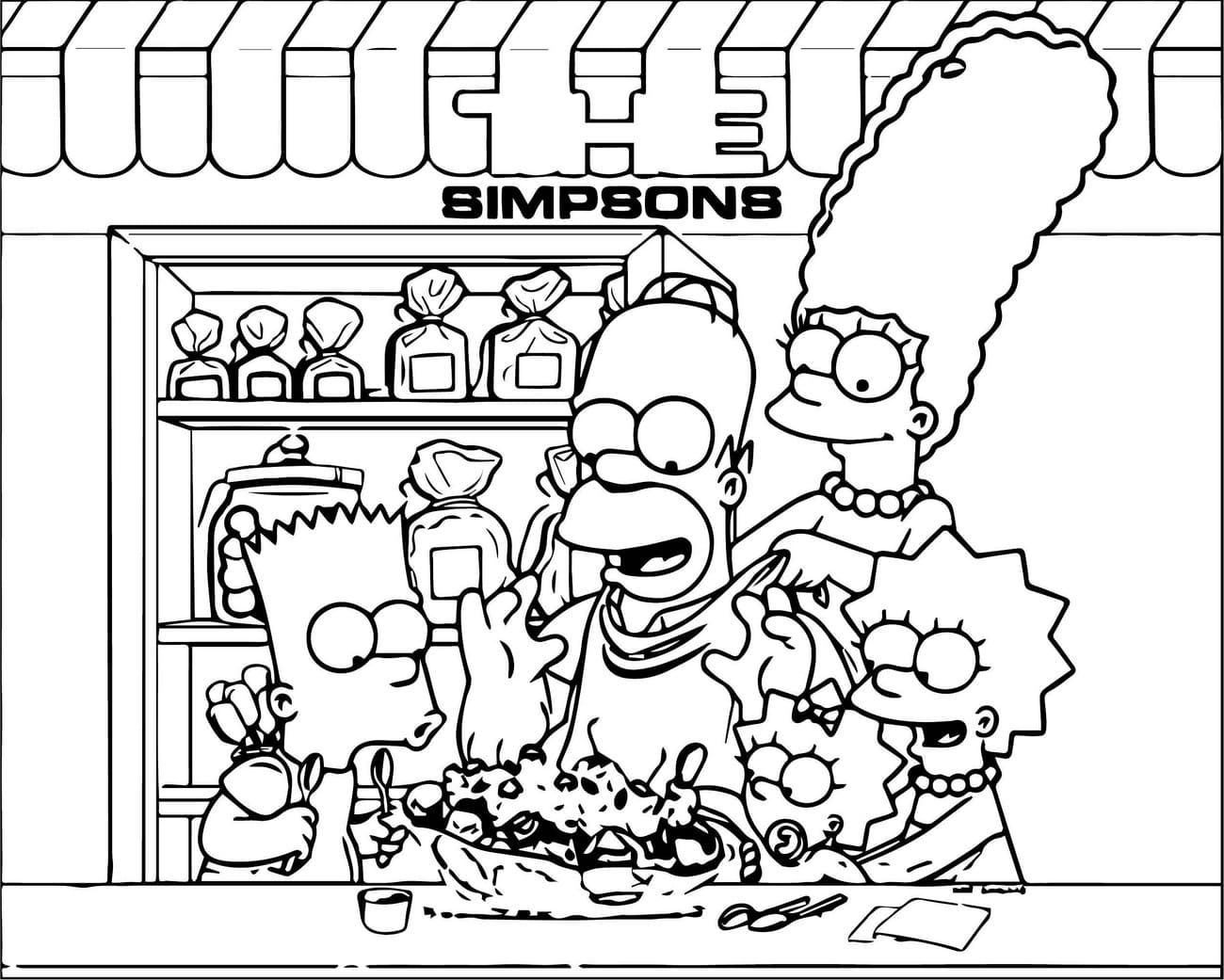 Çocuklar İçin Simpsonlar Boyama Sayfaları 