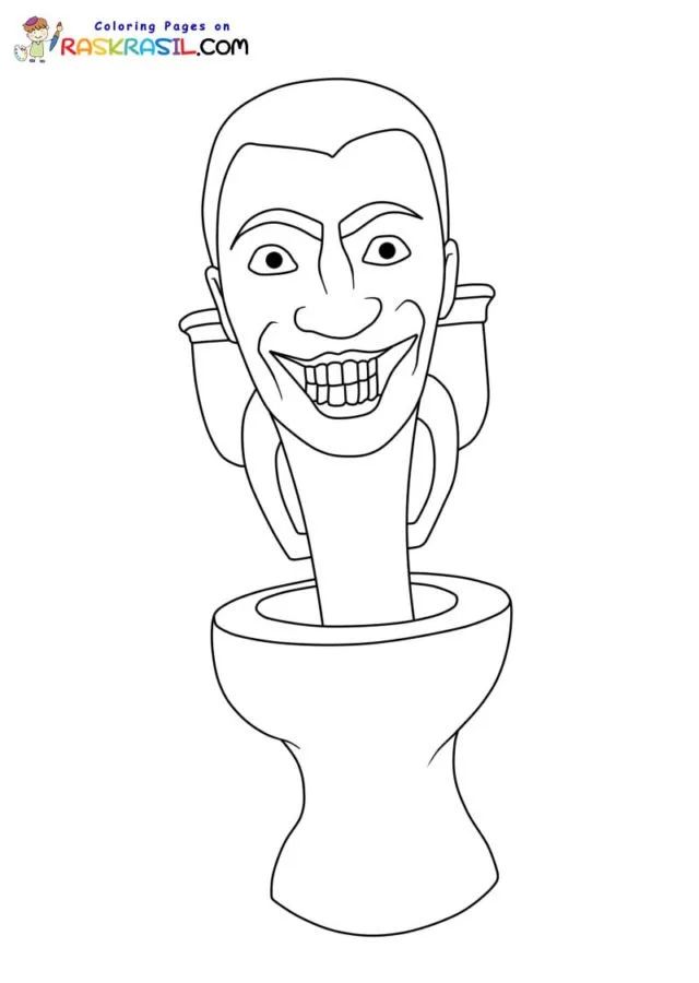 Çocuklar İçin Skibidi Toilet Boyama Sayfaları 