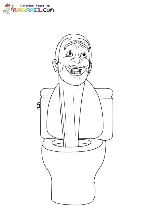 Çocuklar İçin Skibidi Toilet Boyama Sayfaları 