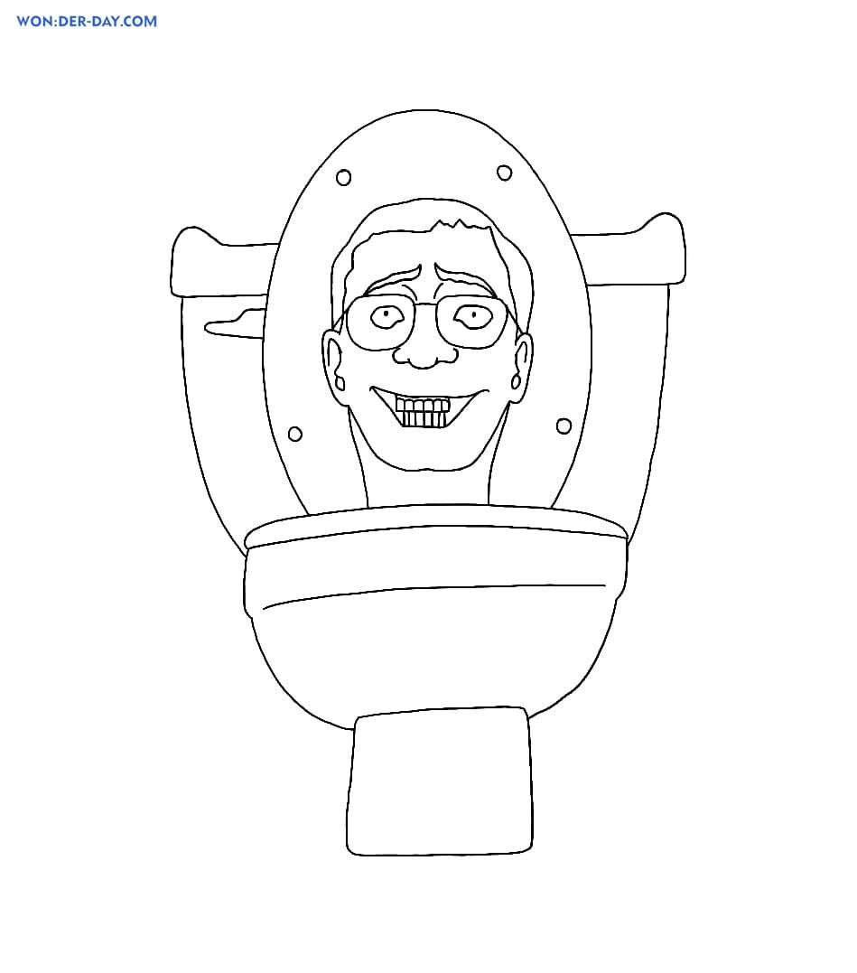 Çocuklar İçin Skibidi Toilet Boyama Sayfaları 