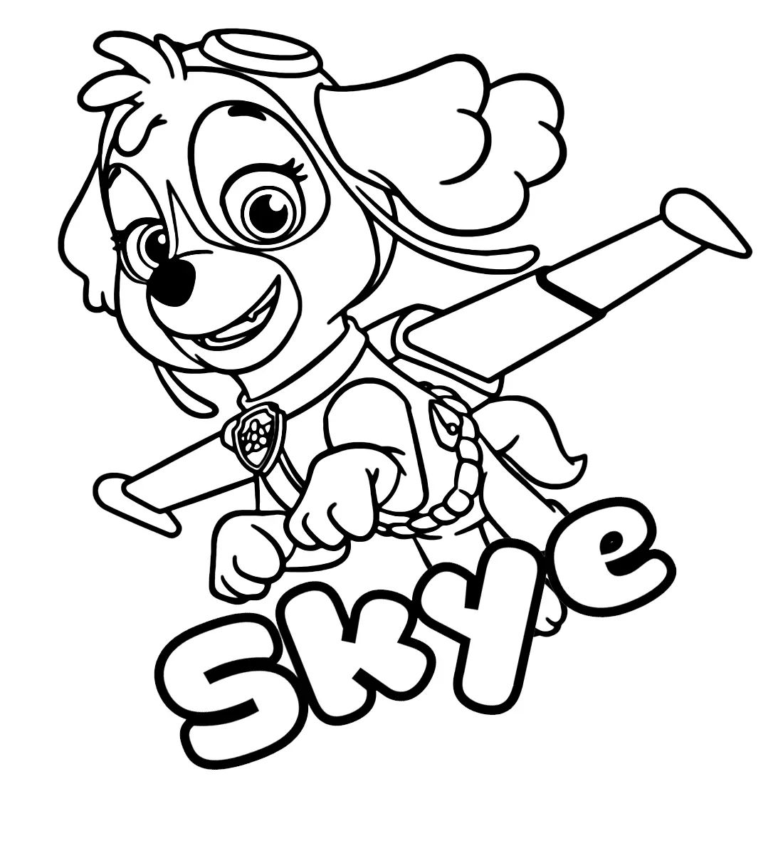 Çocuklar İçin Skye-Paw Patrol Boyama Sayfaları 