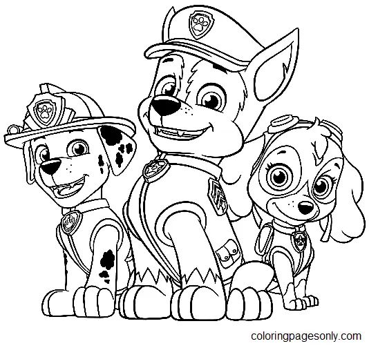 Çocuklar İçin Skye-Paw Patrol Boyama Sayfaları 
