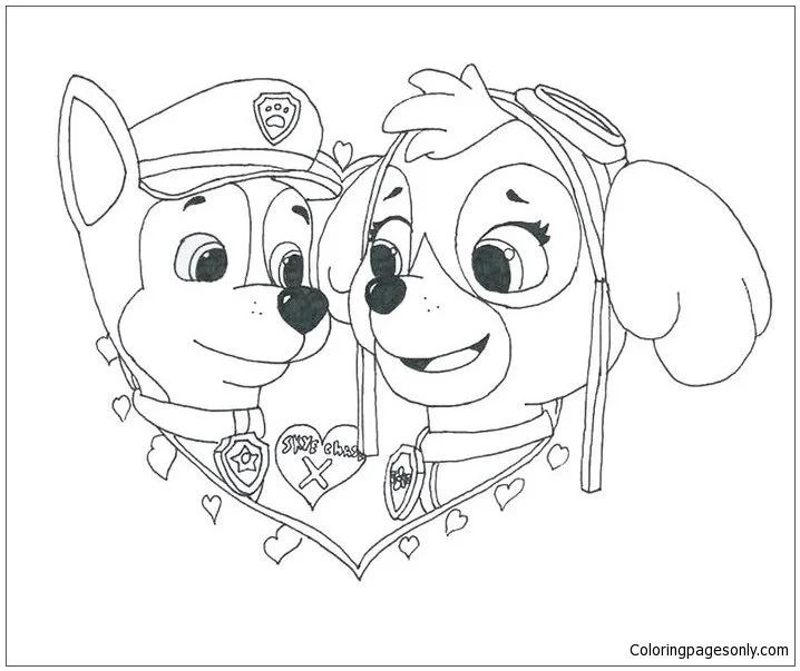 Çocuklar İçin Skye-Paw Patrol Boyama Sayfaları 