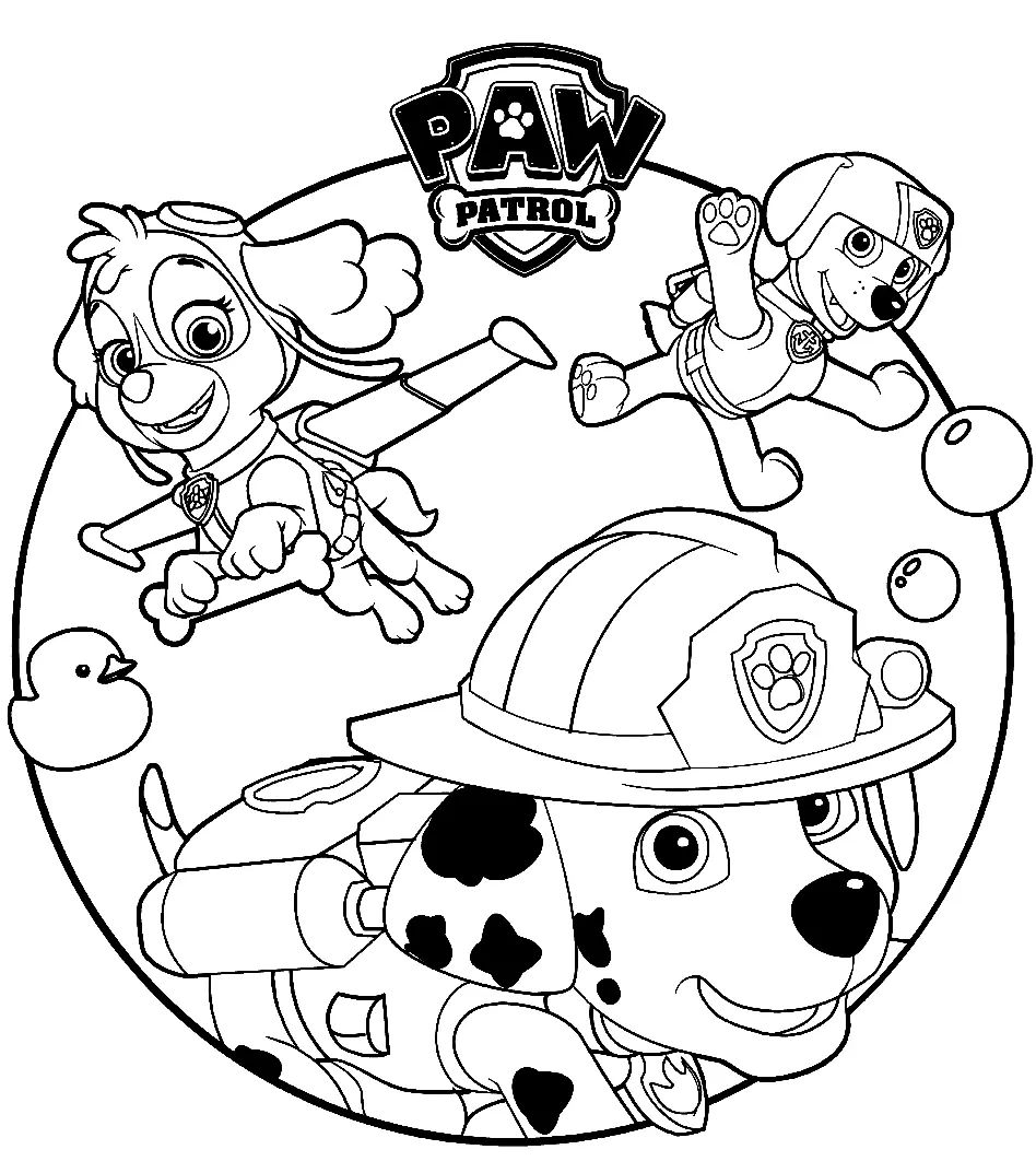 Çocuklar İçin Skye-Paw Patrol Boyama Sayfaları 