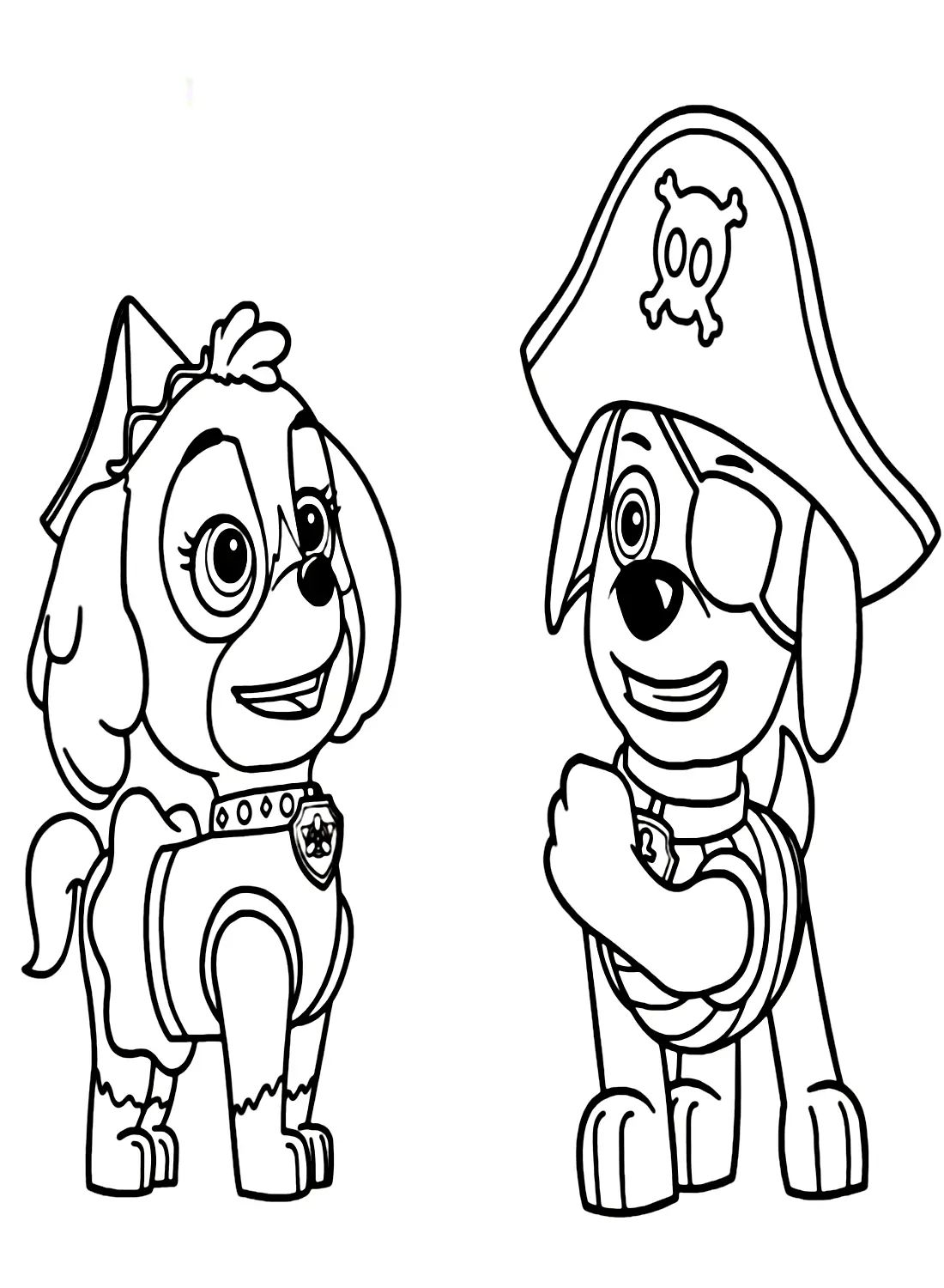 Çocuklar İçin Skye-Paw Patrol Boyama Sayfaları 