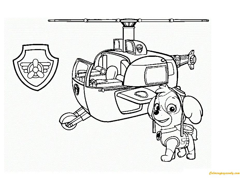 Çocuklar İçin Skye-Paw Patrol Boyama Sayfaları 