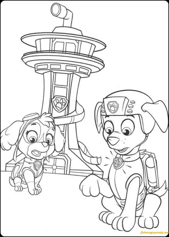 Çocuklar İçin Skye-Paw Patrol Boyama Sayfaları 