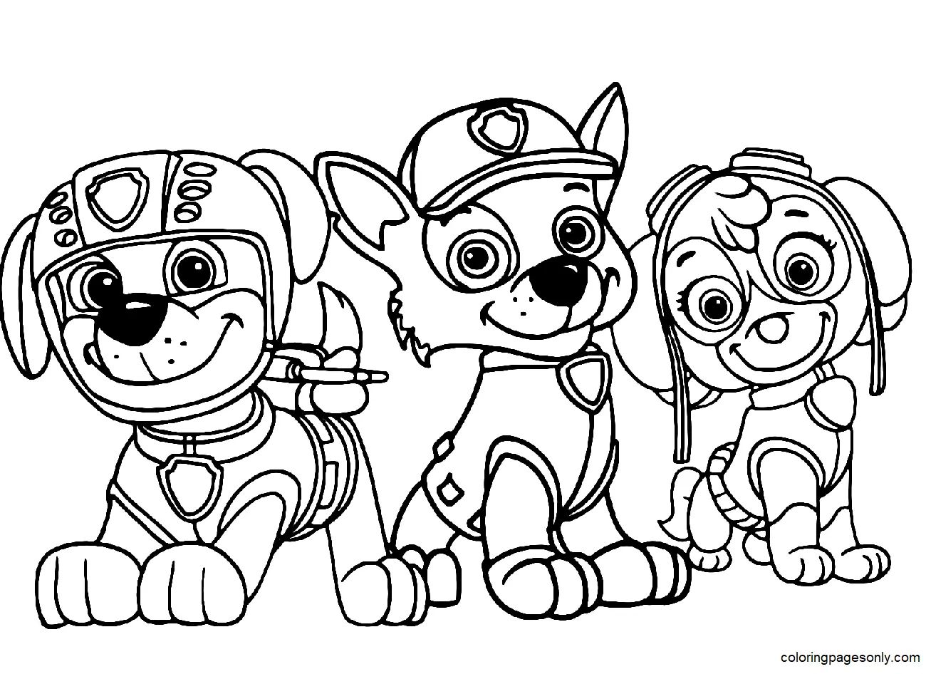 Çocuklar İçin Skye-Paw Patrol Boyama Sayfaları 