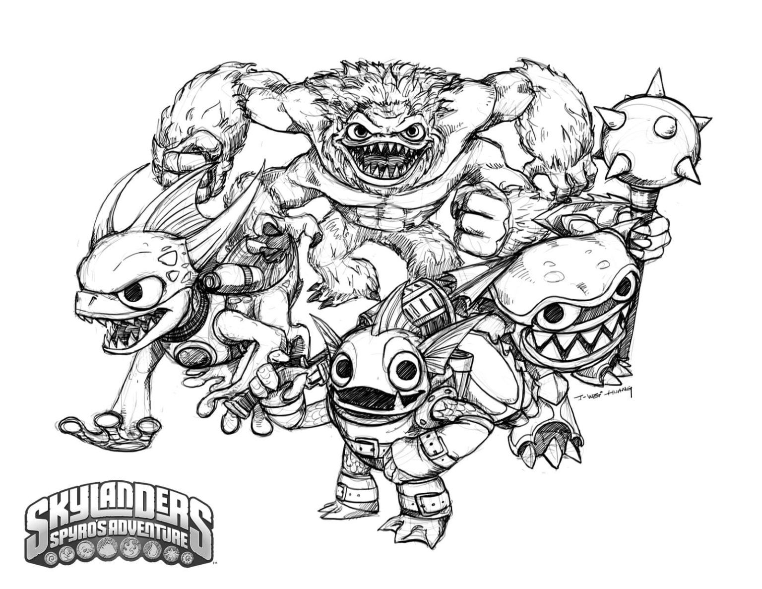Çocuklar İçin Skylanders Boyama Sayfaları 