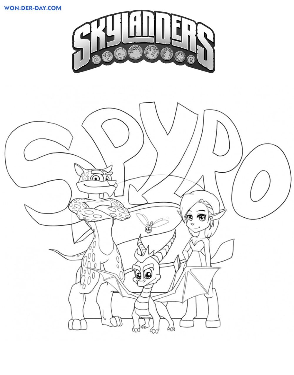 Çocuklar İçin Skylanders Boyama Sayfaları 