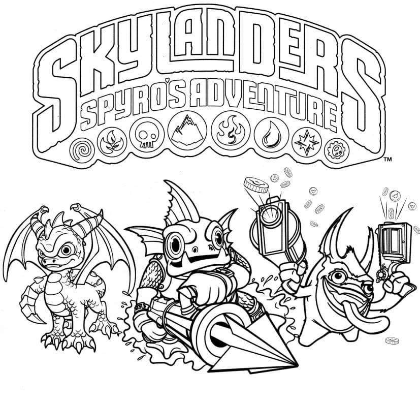 Çocuklar İçin Skylanders Boyama Sayfaları 
