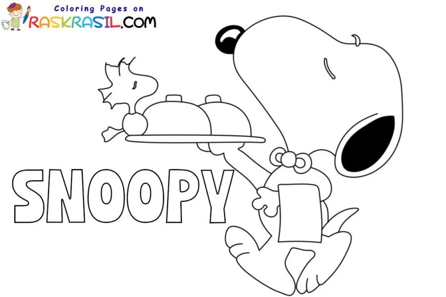 Çocuklar İçin Snoopy Boyama Sayfaları 