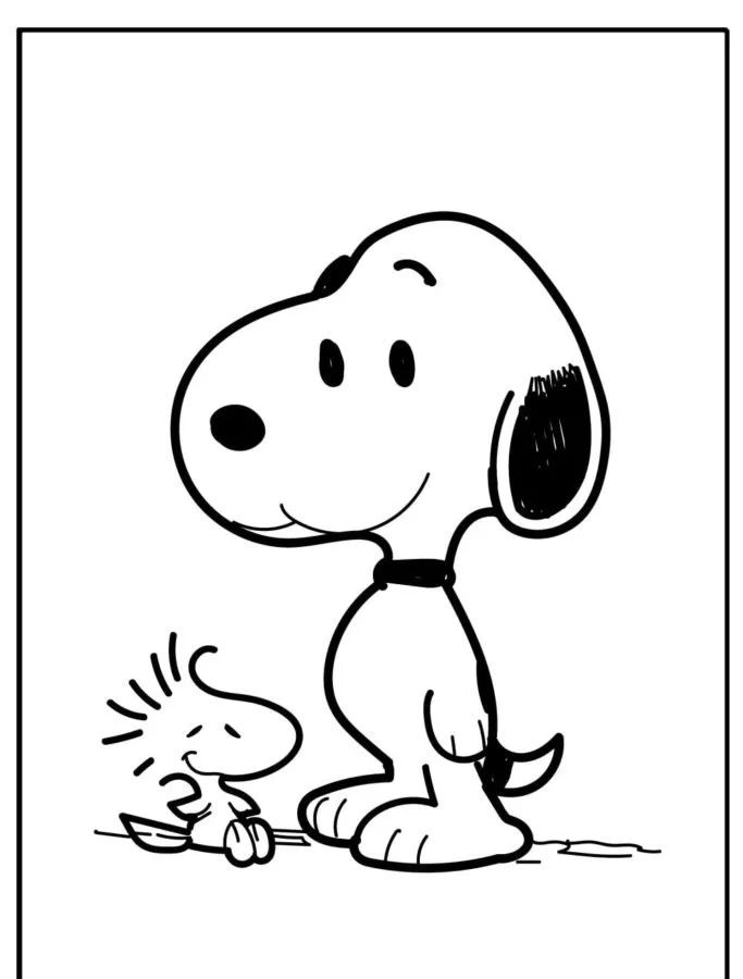 Çocuklar İçin Snoopy Boyama Sayfaları 