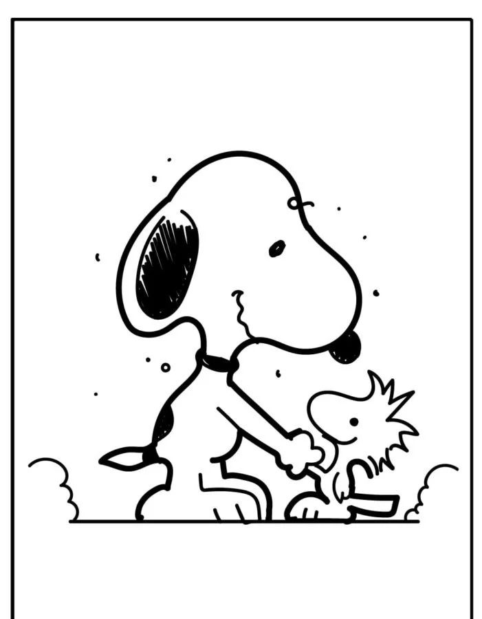 Çocuklar İçin Snoopy Boyama Sayfaları 
