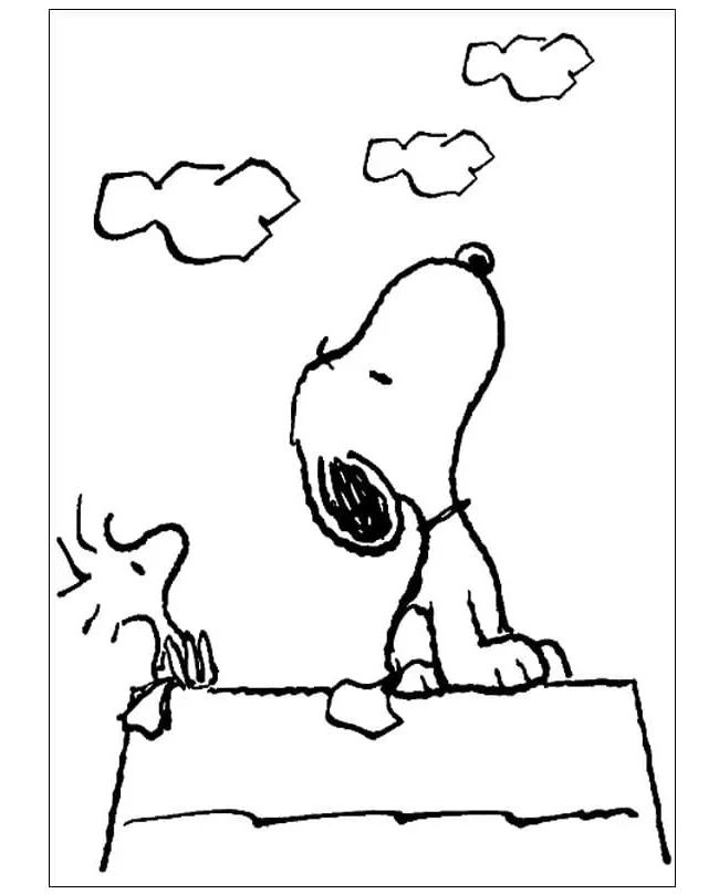 Çocuklar İçin Snoopy Boyama Sayfaları 