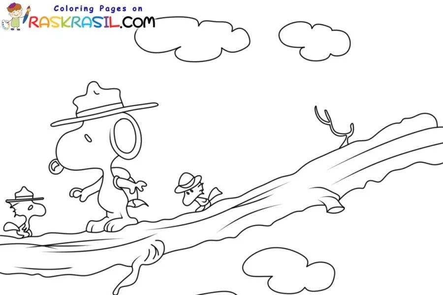 Çocuklar İçin Snoopy Boyama Sayfaları 