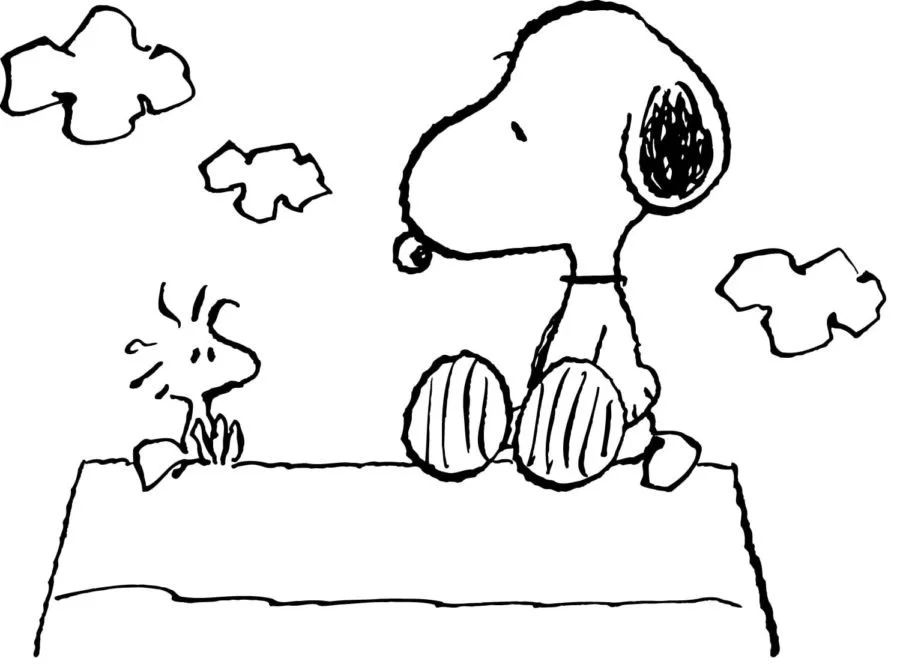 Çocuklar İçin Snoopy Boyama Sayfaları 