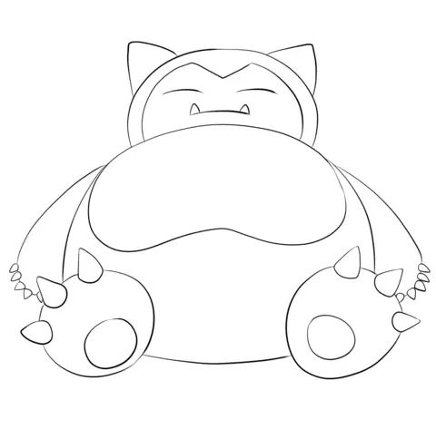 Çocuklar İçin Snorlax Boyama Sayfaları 