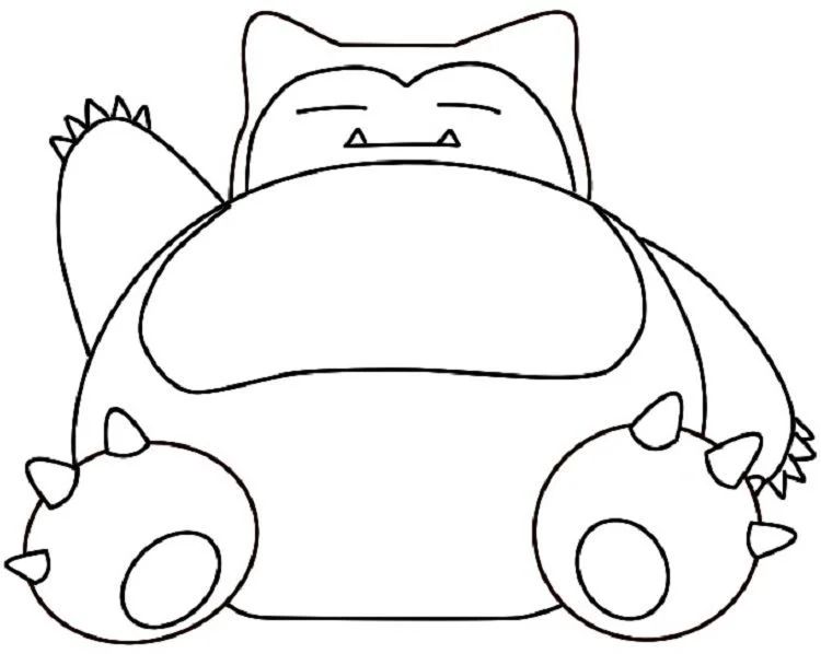 Çocuklar İçin Snorlax Boyama Sayfaları 