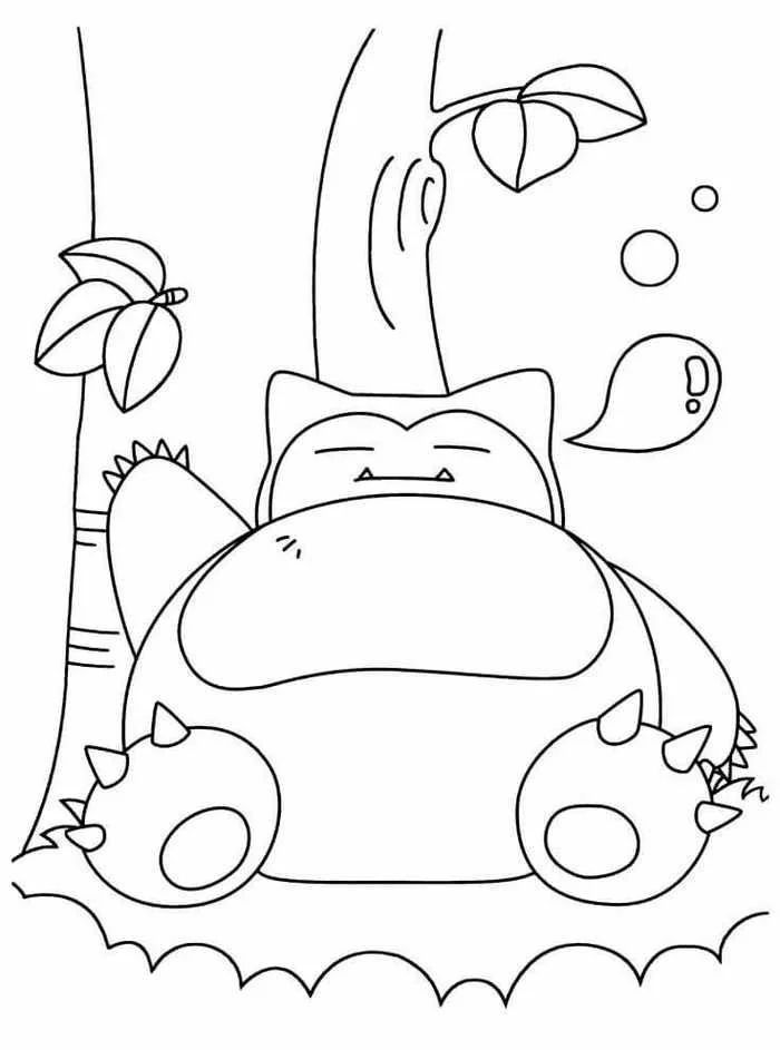 Çocuklar İçin Snorlax Boyama Sayfaları 