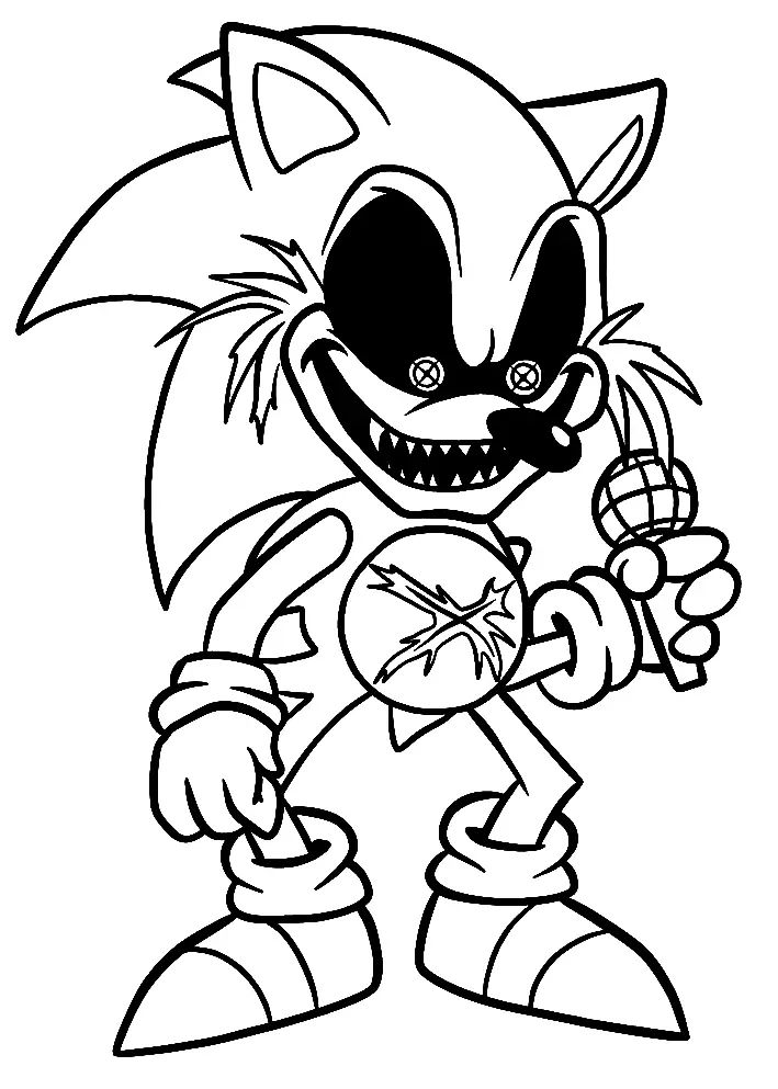 Çocuklar İçin Sonic Exe Boyama Sayfaları 