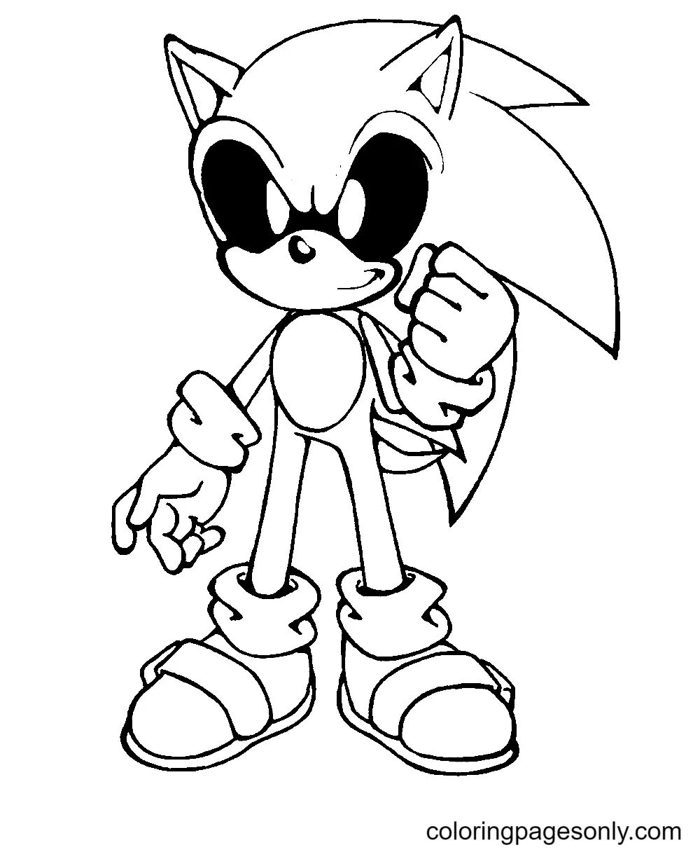 Çocuklar İçin Sonic Exe Boyama Sayfaları 