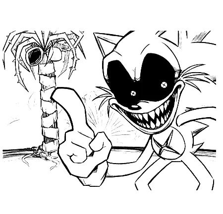 Çocuklar İçin Sonic Exe Boyama Sayfaları 