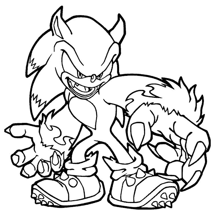 Çocuklar İçin Sonic Exe Boyama Sayfaları 