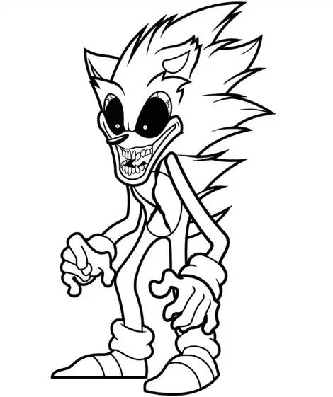 Çocuklar İçin Sonic Exe Boyama Sayfaları 