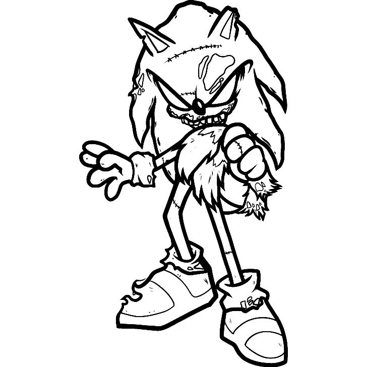 Çocuklar İçin Sonic Exe Boyama Sayfaları 